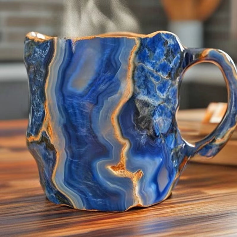 1PC Multi-Colored Mineral Crystal Coffee Mug,Natural Mineral Crystal Mug, Colorful Crystal Christmas Mugs,Christmas Gift New