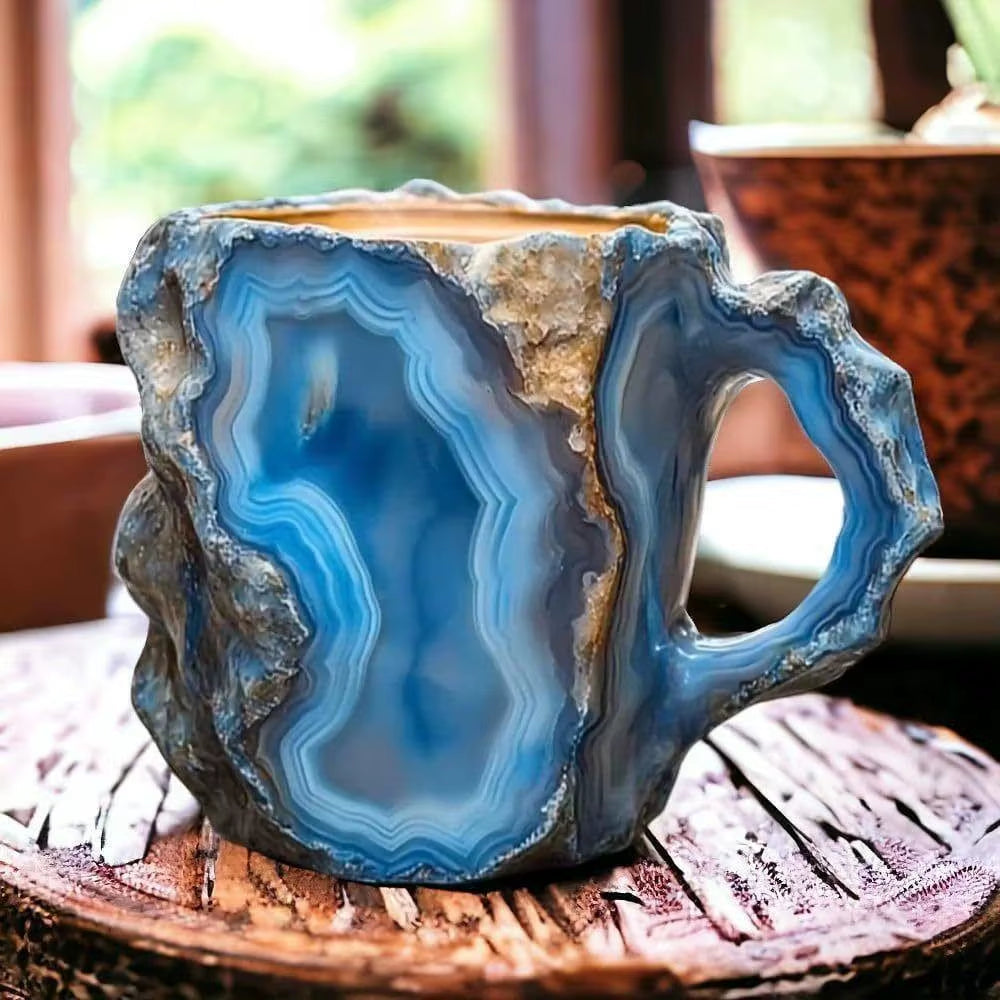 1PC Multi-Colored Mineral Crystal Coffee Mug,Natural Mineral Crystal Mug, Colorful Crystal Christmas Mugs,Christmas Gift New