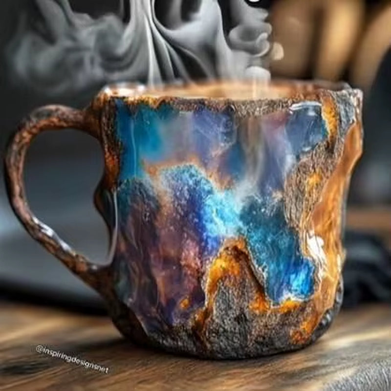 1PC Multi-Colored Mineral Crystal Coffee Mug,Natural Mineral Crystal Mug, Colorful Crystal Christmas Mugs,Christmas Gift New